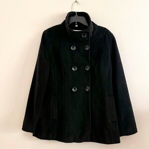Steve Madden Classic Black Pea Coat Size M
